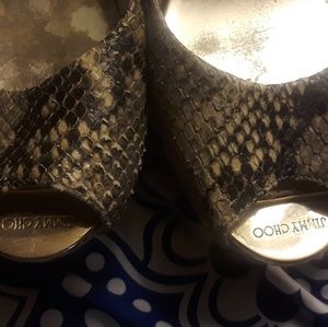 Jimmy Choo Praise Snake Printed Leather Slingback